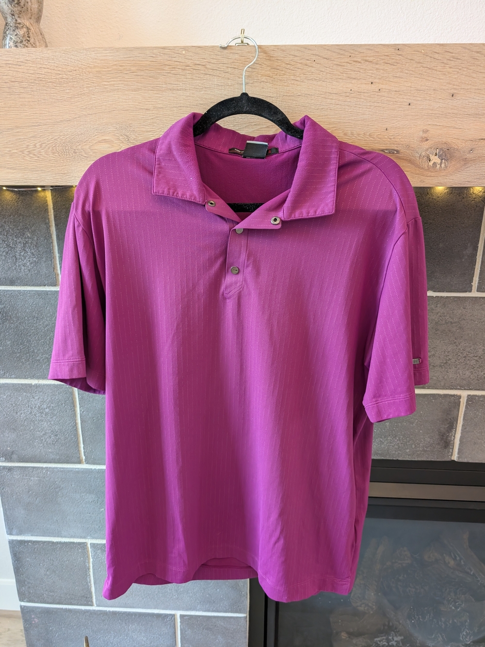 Men's Polo Shirt in Magenta - Short Sleeve Performance Style